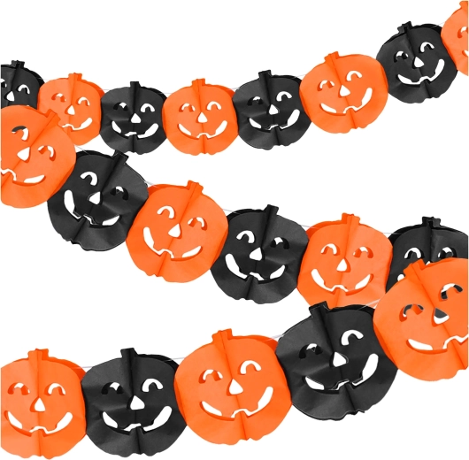 Glimz Paper Halloween Pumpkin Garland 3 m