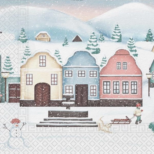 Jõuluservjetid "Vesnička" 3-kihilised 33 × 33 cm