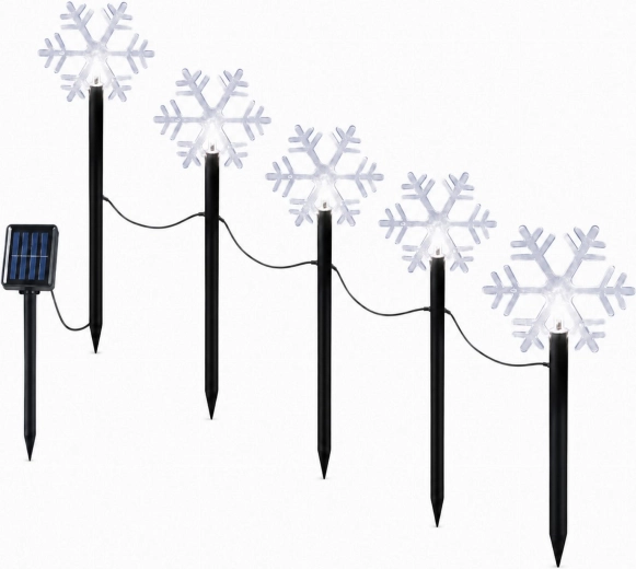 Solar LED snowflake stake light - 1 piece