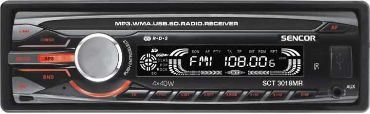 Sencori autoraadio USB, SD ja RDS-iga
