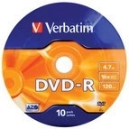 Verbatim DVD-R Matt Silver 4,7 GB 16x – 10 tk
