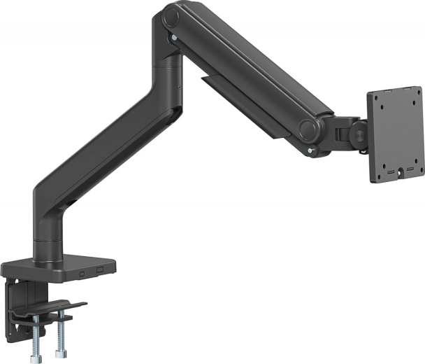 Ühe õlaga lauamonitori hoidik klambri ja mehaanilise vedruga, 49" / 20 kg, VESA 75x75 ja 100x100, must