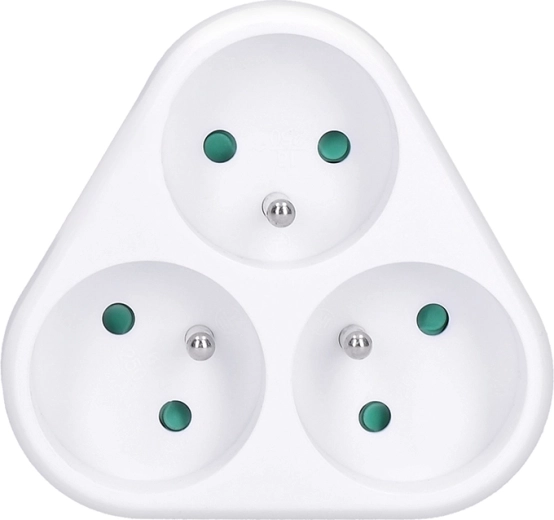 Solight kolmnurkne pistikupesajaotur 3 × 10 A, valge