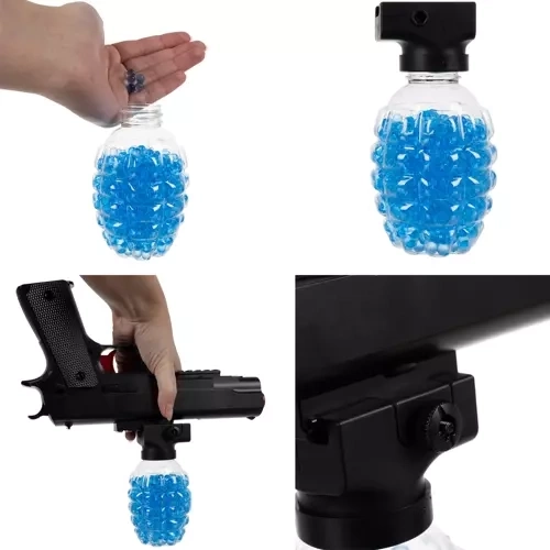 Transparent magazine for up to 600 gel balls