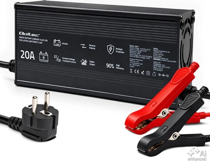 LiFePO4-akude laadija 12 V 20 A LED-indikaatoriga