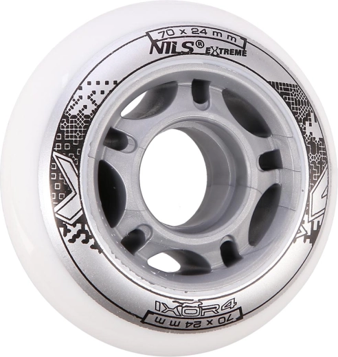 Inline-rulluiskude rattad NILS EXTREME PU 70 × 24 valged (4 tk)