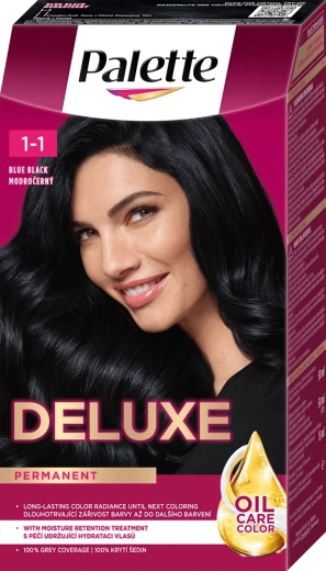 Palette Deluxe püsiv juuksevärv sinakasmust 50 ml