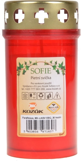 Kalmuküünal 12 cm kaanega – parafiin (valge/punane)
