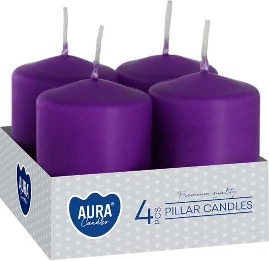 Purple Advent Candles 60 × 40 mm - 4 pcs