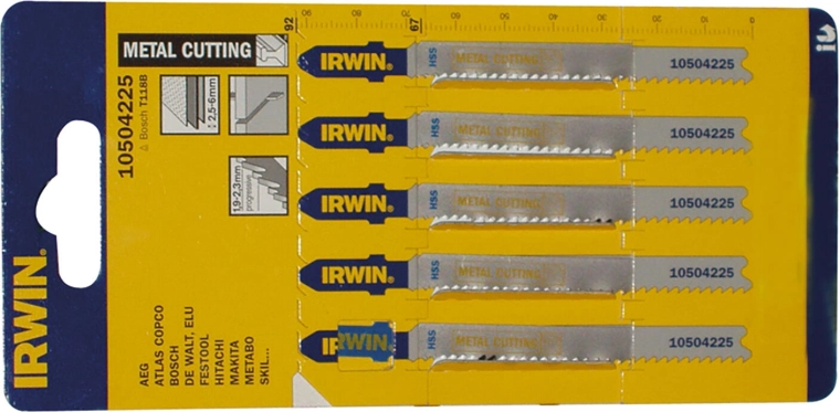 HSS T118B tikksaele terade komplekt metallile IRWIN, 92 mm (5 tk)