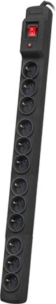 Pikendusjuhe Multi M12, 12 pistikupesa, 5 m, must