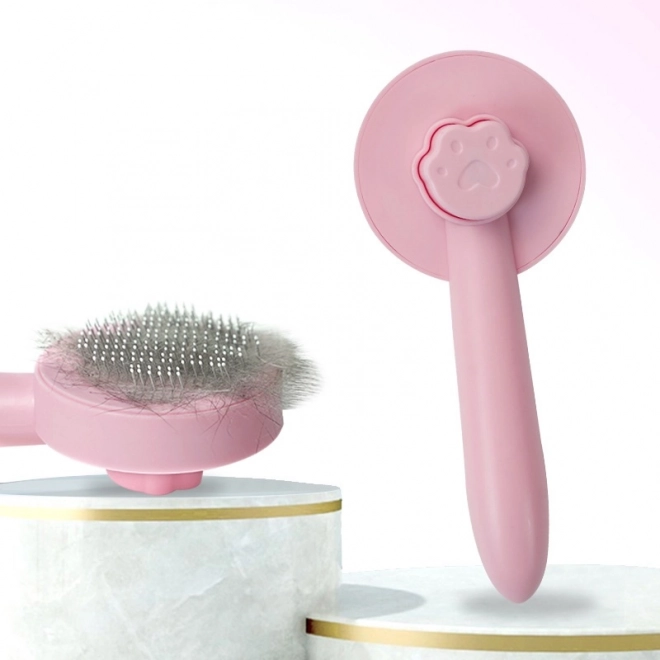 Brush for removing dog or cat hair - pink