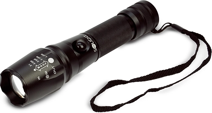 Solight professional rechargeable LED flashlight 600 lm Cree XML T6 with zoom - 1 piece