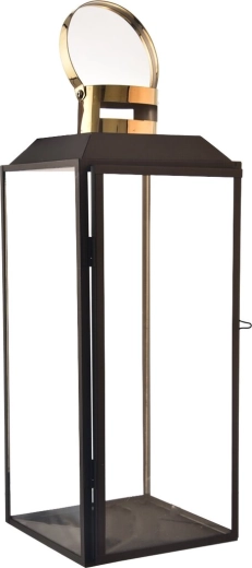 Suur dekoratiivne latern must-kuldne 42 cm