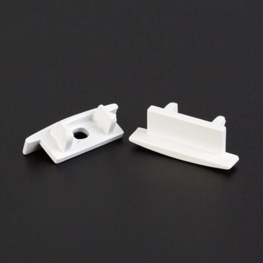 Valged otsakatted alumiiniumist LED-profiilile 41011, 2 tk