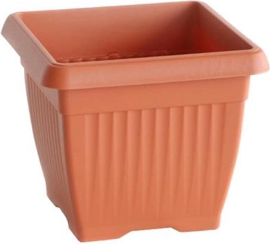 Plastist ruudukujuline lillepott 19 × 19 cm, kõrgus 16,5 cm
