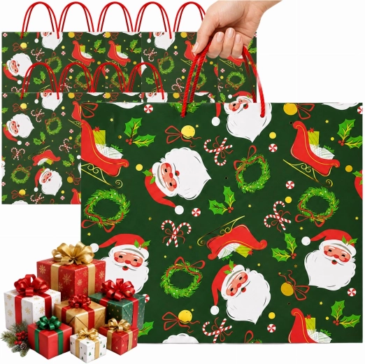 Christmas Gift Bag with Santa Claus Design - 1 Piece