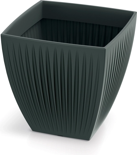Plastist kandiline lillepott Latia Square 30 cm antratsiit