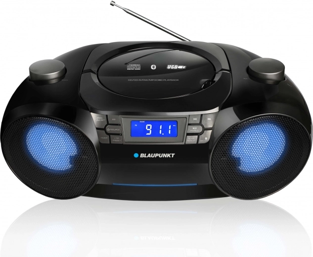 LED-valgustuse ja Bluetooth-tehnoloogiaga boombox