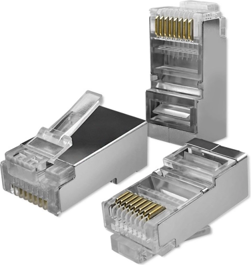 Modulaarne pistik RJ45 CAT5e FTP kullatud kontaktidega, 100 tk