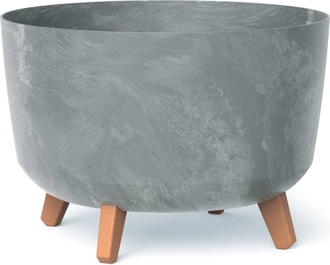 Planter with concrete effect on legs 33.9 cm – grey