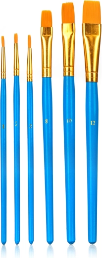 Nailonpintslite komplekt, suuruste segu 6 tk
