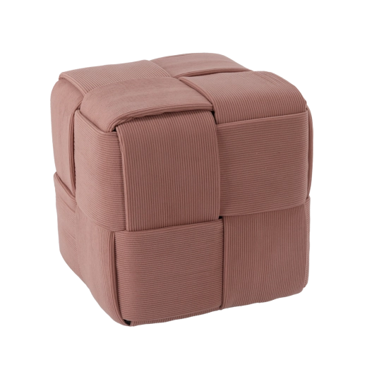 Roosa kootud taburet kuubik 39 × 39 × 39 cm