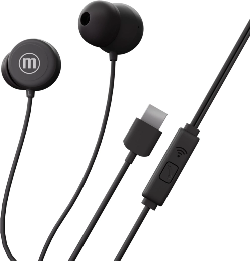 Maxell Inbax USB-C juhtmega kõrvasisesed kõrvaklapid, must