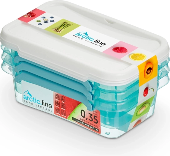 Arcticline’i 3 ristkülikukujulise toidukarbi komplekt 0,35 l