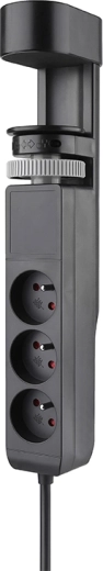 Solight kaasaskantav laualaadne pistikupesa 3× 230 V + USB-A/2× USB-C PD 20 W, 2 m, must
