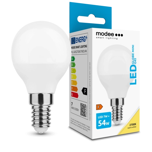 LED-pirn Modee Globe Mini G45 E14 7 W soe valge