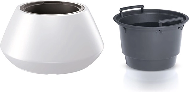 Lillepott sisuga 58,2 cm – valge plastist ümmargune lillepott sise- ja välistingimustesse