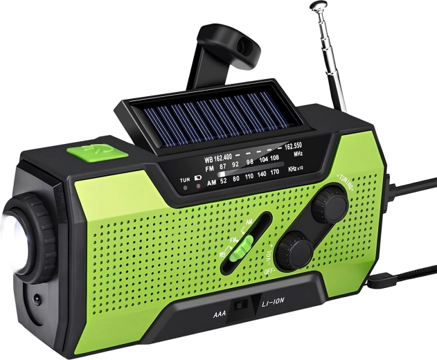 Renew Force multifunktsionaalne hädaolukorra päikseraadio dünamo ja 2000 mAh akupangaga AM/FM/WB - 1 tk