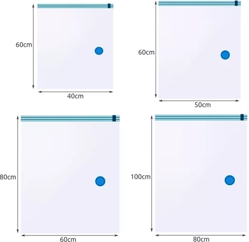 4 suurust erinevat tüüpi tekstiilile