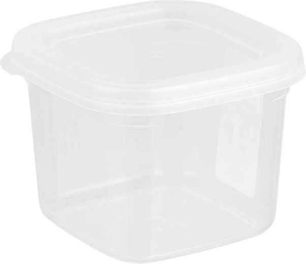 Ruudukujuline plastkarp kaanega LISSA 0,6 l