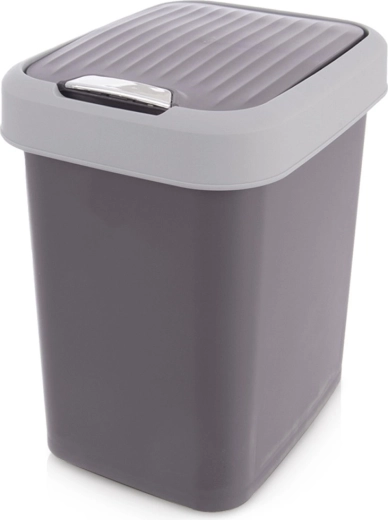 Plastist prügikast 12 l, hall ORION, ülesklapitava kaanega