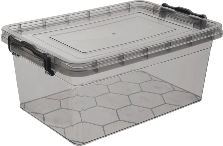 Plastic food storage box with lid GREY 9 l