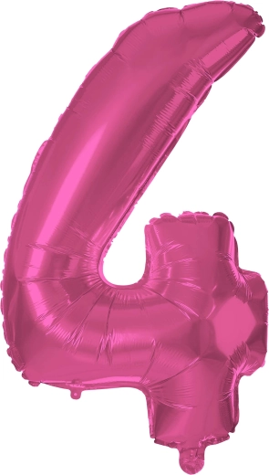 TORO foil balloon number 4, 30 cm – Pink
