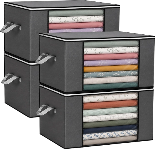 Ruhhy voodipesu ja riiete hoiukotid 60 × 40 × 35 cm, komplekt 4 tk (84 l)