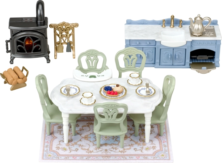 Sylvanian Families elegantne söögituba kaminaga