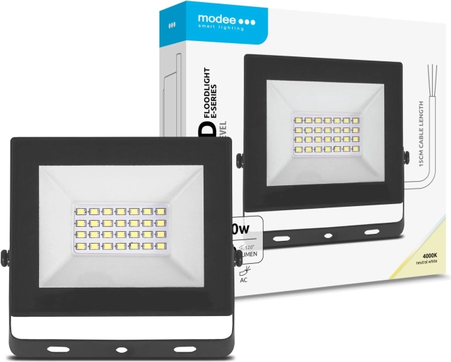 LED-prožektor Modee E‑series Slim 20 W, 1600 lm, 4000 K, 120°
