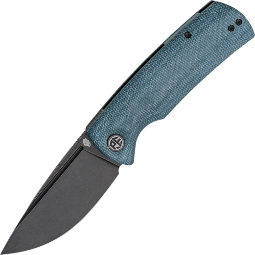 Petrified Fish Beluga taskunuga, Black Stonewash, sinine Micarta