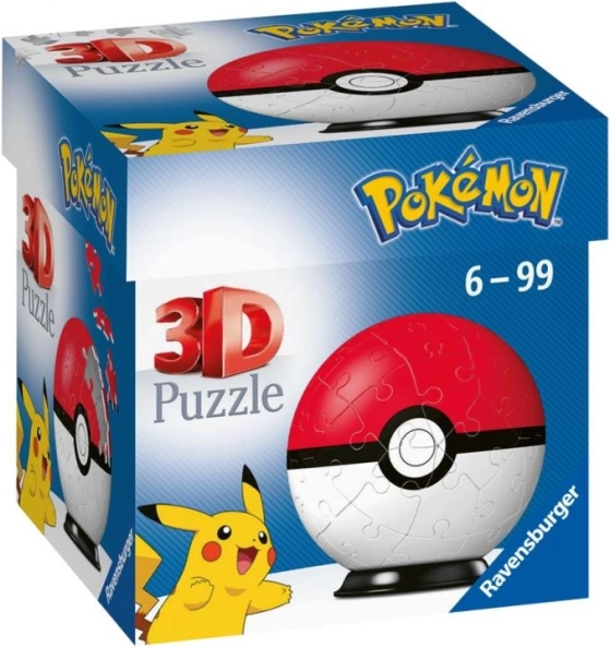 3D pusle Pokémoni Poké Ball firmalt Ravensburger, 54 tükki
