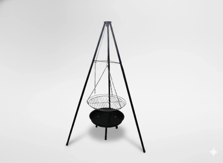 Reguleeritava rippgrill kolmjalal 95 × 95 × 147 cm