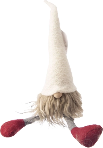 Pehme jõulupäkapikk valge/punane 42 cm