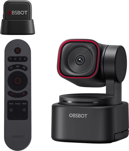 Veebikaamera Obsbot Tiny 3 Lite kaugjuhtimispuldi ja mikrofoniga