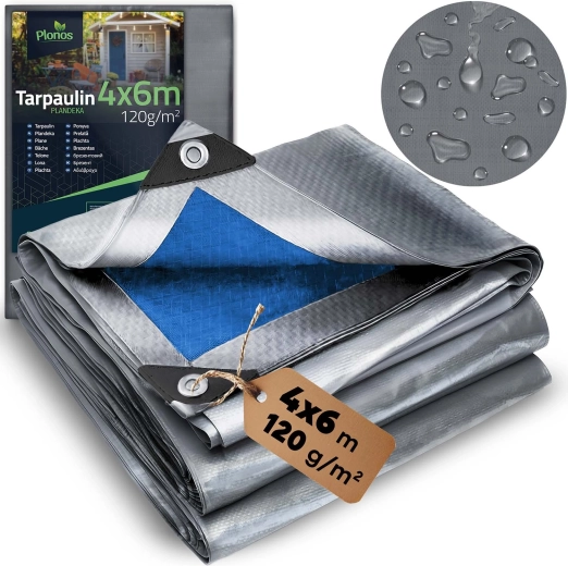 HDPE Tarp 400 × 600 cm 120 g/m² silver-blue