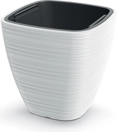 Lillepott Vena Square 29 cm valge sisepotiga