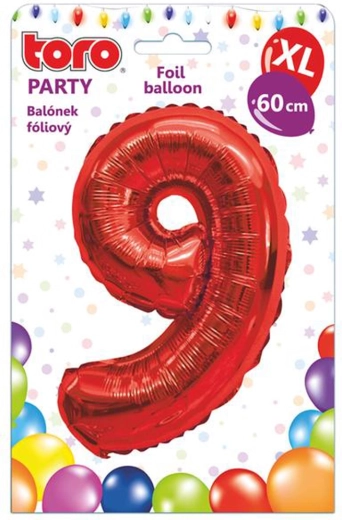 Fooliumõhupall TORO XL number 9, 60 cm, punane