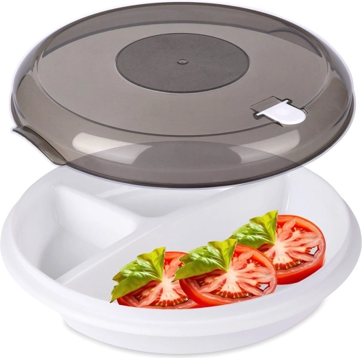 Jagatud mikrolaineahju taldrik 25 cm ventilatsioonikaanega
